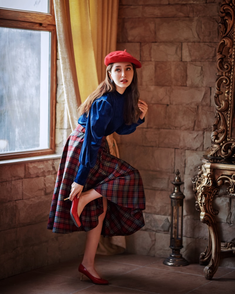 Robe bleue à pois