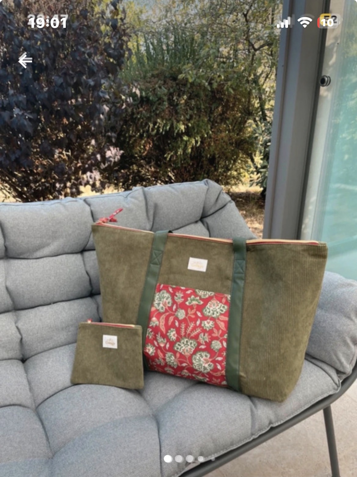 🍀Magnifique grand sac velours et sa pochette assortie
